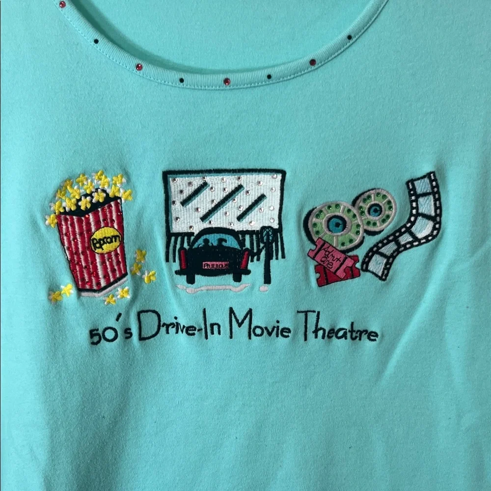 Aqua Women's 50s Drive-In Movie Theatre Top - Picture 2 of 2